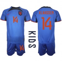 Dres Nizozemska Davy Klaassen #14 Gostujuci za djecu SP 2022 Kratak Rukav (+ kratke hlače)